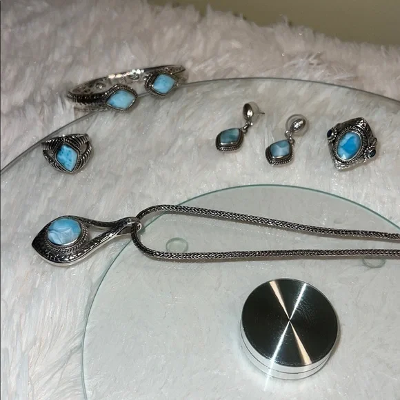 Luxury Artisan of Bali Larimar Pendant, Artisan-Crafted in Solid Sterling Silver - Picture 12 of 16